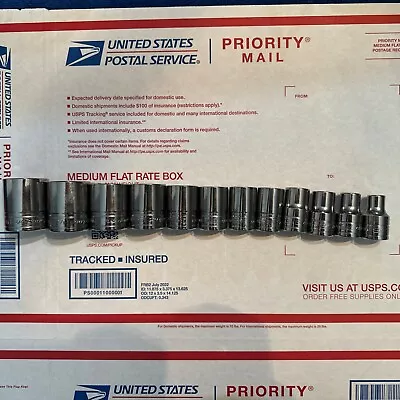 12 Pc Snap-On SAE 6-Point Shallow 1/2  Drive Socket Set 3/8” - 1-1/8  • $91