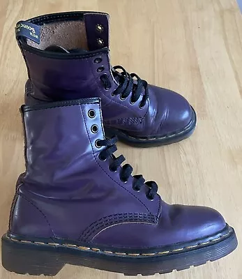 Vintage Women’s Dr. Martens Purple 1460 Boots UK4 US6 Made In England 8 Hole • $120