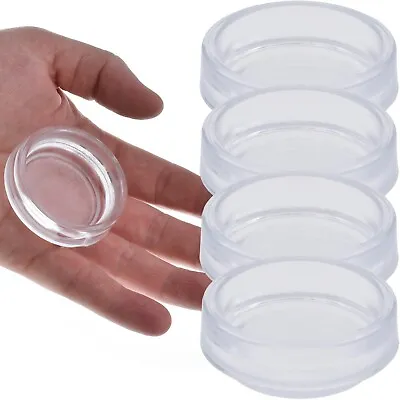 £3.69 • Buy 4 X SMALL CLEAR CASTOR CUPS Carpet/Floor Chair/Sofa Furniture Protectors Caster