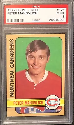 1972 O-pee-chee Peter Mahovlich Card #124 Psa 9 Mint Condition & Well Centered • $64.99