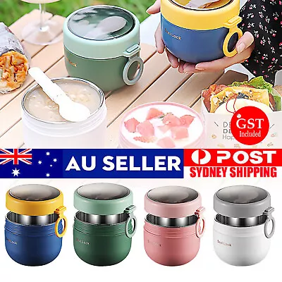 600ML Lunch Box Thermos Food Flask Stainless Steel Insulated Soup Jar Container • $14.99