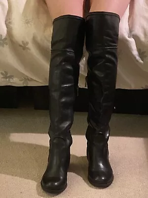 Vince Camuto Karita Over The Knee Boots Black Leather Size 5 M • $25