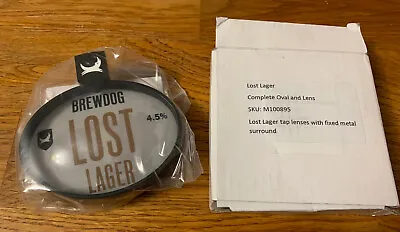 BREWDOG LOST LAGER BEER PUMP OVAL BADGE/LENS FIXED METAL SURROUND W/ ADHESIVE • £12.50