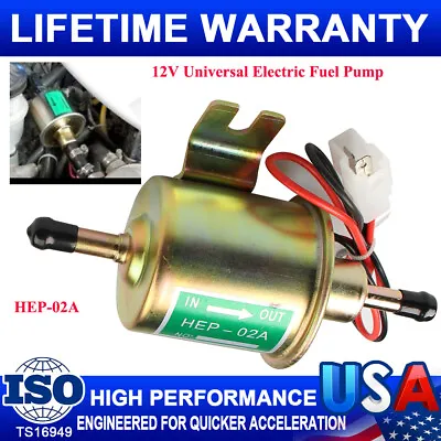 Inline Fuel Pump 12v Electric Transfer Low Pressure Gas Diesel Fuel Pump HEP-02A • $14.69