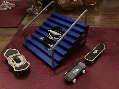 Tech Deck Ramp Stairs & Rail With 2 Tech Deck Skateboards & 1 Other  • $15