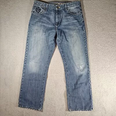 Hilfiger Premium Jeans Mens 34x32 Blue Freedom Fit Denim Relaxed Workwear Casual • $15