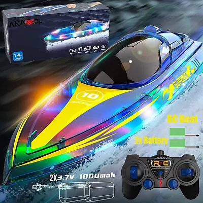 FLYTEC 2.4GHz RC Boat Rechargeable Remote Control Racing LED Light Kids Adults • $31.63