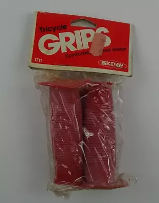 Red Tricycle Grips #1711 Bikeway 3.375  Long NOS #697 • $8.09