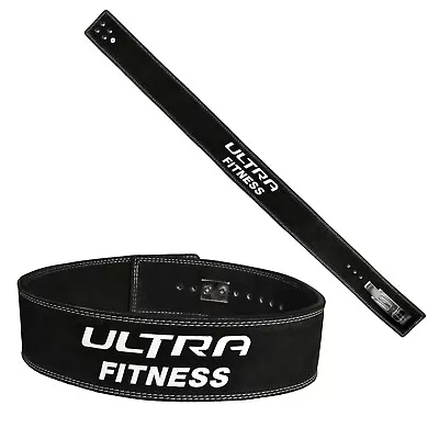 £14.89 • Buy ULTRA FITNESS Weightlifting Leather Lever Belt 10mm Black Powerlifting Gym 