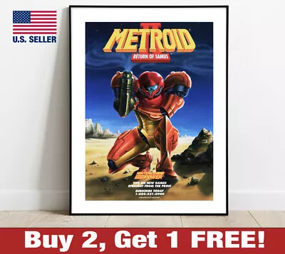 Metroid II Poster 18  X 24  Print Return Of Samus Aran Game Room Art Gameboy • $13.48