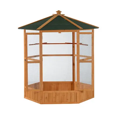 Large Wooden Outdoor Aviary Bird Cage House For Parakeet Parrot Macaw Perch  • $270.39