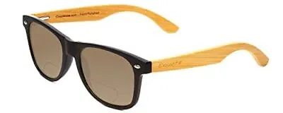$60.31 • Buy Coyote Woodie Polarized Bi-Focal Sunglasses Black Bamboo 52 Mm Amber Brown +2.00