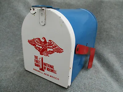 VINTAGE FIRST 1st NATIONAL BANK OF ROSWELL NEW MEXICO TOY MAILBOX BANK • $25.99