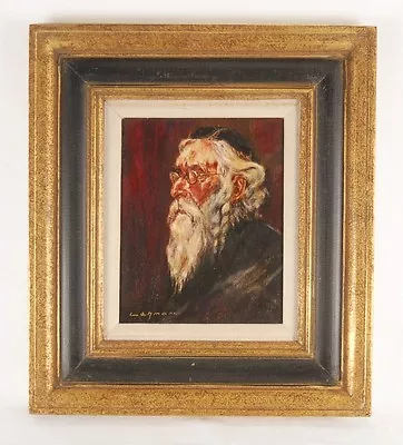 Vintage Oil Painting Jewish Man Rabbi White Beard Signed Wilhelm Lehmann German • $495