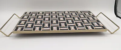 1960 Ceramic Mosaic Mid-Century Modern Tile Trivet Hot Plate With Feet & Handles • $40