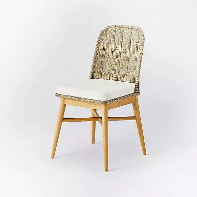 Juniper Woven Dining Chair With Cushion Natural - Threshold Designed With • $49.99