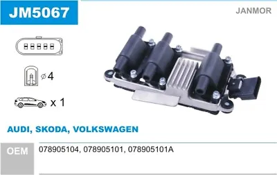 Ignition Coil For VW SKODA AUDI:A4 B6 ConvertiblePASSAT B5 Estate 078905101A • $148.21