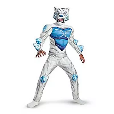 Boys Child Monsuno Deluxe Muscle Chest 3D Spikes White Lock Lion Costume Outfit • $34.95