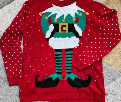 $8.95 • Buy Unisex Mens Women ELF Body Christmas Jumper Joker Knitted Xmas Sweater Size L-XL