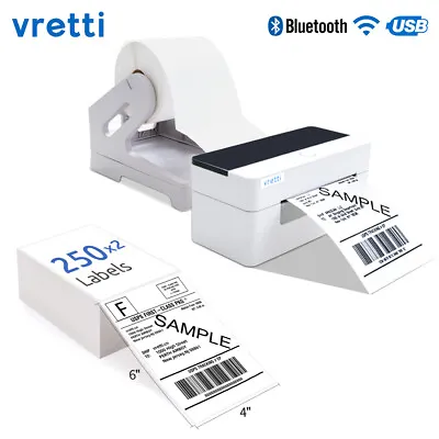 Vretti Label Printer WiFi/Bluetooth+USB 4X6 Thermal Label For Royal Mail Hermes  • £107.99
