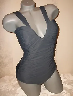  $160 Victoria Secret 12 Grey Magicsuit Firm Control Deep V-Front Swimsuit  • $69.99