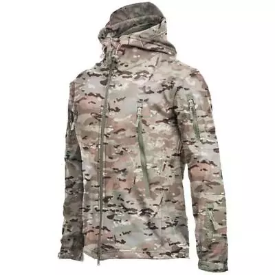 Mens Waterproof Tactical Soft Shell Jacket Coat Army Windbreaker Outdoor Tops • $37.99