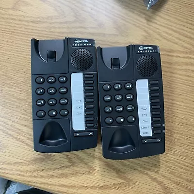 Lot Of 2 Mitel 5302 IP Dual Port Phone With Wall Mount Black Color See Pics • $19