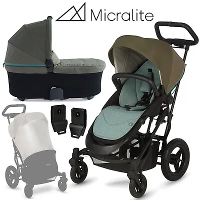 £225 • Buy Micralite Silvercross Smartfold Baby Pushchair Carrycot Rain Sun Cover From 0-4Y