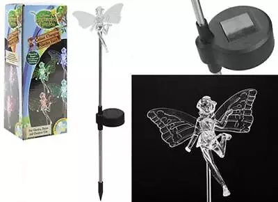 Colour Changing Solar Fairy On Stake - Magical Garden Decor LED Light • £7.25