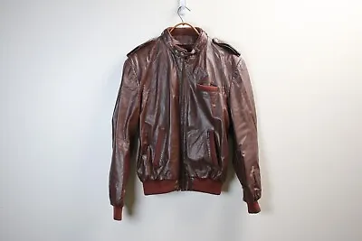 Gregory Leather Jacket Café Racer Members Only Style • $50