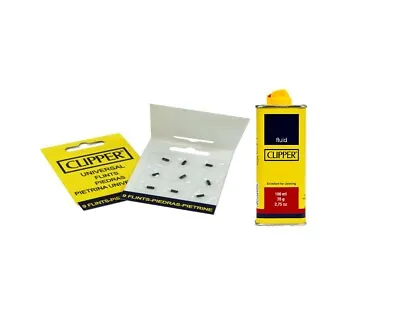 Clipper 100ml Fuel Universal Petrol Lighter Refill Home Cleaning Fluid & Flint • £2.69