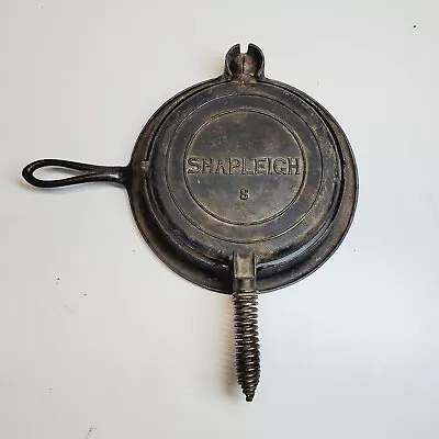 Vintage Shapleigh No. 8 Waffle Iron Cast Iron Needs Cleaning • $125