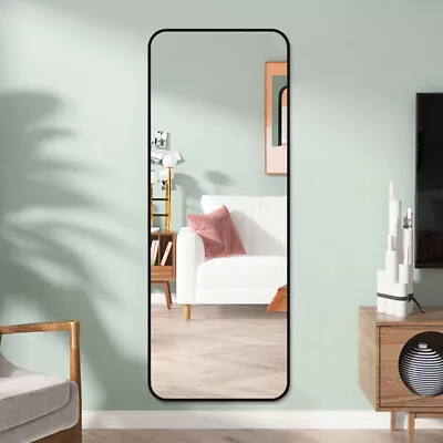 £38.95 • Buy Full Length Wall Mounted Mirror Bathroom Bedroom Makeup Mirror Black Metal Frame