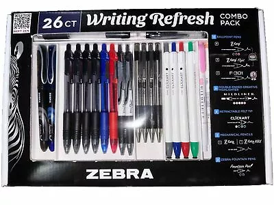 Zebra Writing Refresh Combo Pack Z-Grip F-301 Mildliner Fountain Pens 26 Count. • $19.99