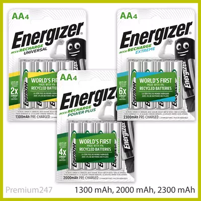 ENERGIZER AA RECHARGEABLE BATTERIES 1300mAh 2000mAh 2300mAh PRE CHARGED Ni-MH • £22.39