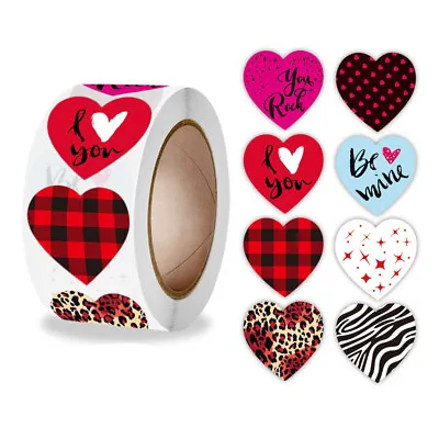 Heart Love Stickers Labels Seals Craft Wedding Favours Toppers Baby Valentine's • £2.40