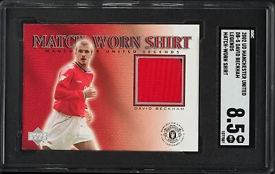 2002 Upper Deck Manchester United David Beckham Match-Worn Shirt Relic SGC 8.5 • £150