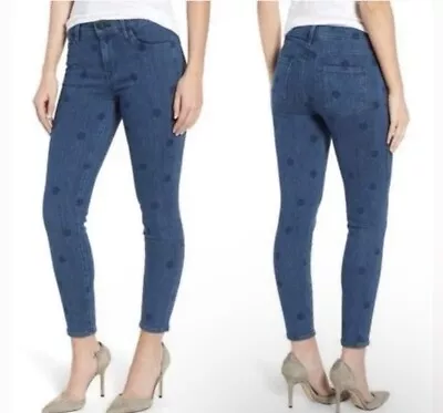 J Brand Mid-Rise Crop Skinny Jeans Polka Dot Stripe Aerial Women's Size 29 NWT • $85