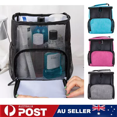 Mesh Shower Storage Bag Bathroom Carry Tote Toiletry Organizer Holder Pockets AU • $18.99