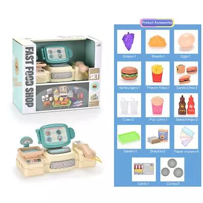 £12.58 • Buy Kids Electronic Cash Register Toy, Scanner, Coffee Machine Till Play Food Basket