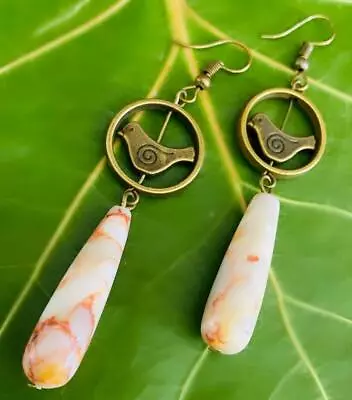 Handmade Middle Eastern Earrings - Teardrop Stone Earrings For Woman • $10.50