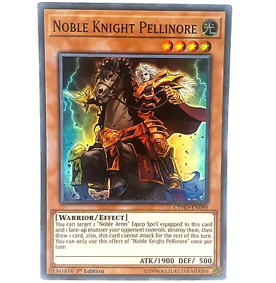YUGIOH Noble Knight Pellinore CYHO-EN090 Super Rare Card 1st Edition NM-MINT • £0.99