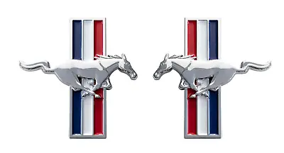 2x For Ford Mustang Side Fender Emblem Badge Sticker Running Horse Chrome 79mm • $34.99