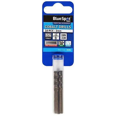 BlueSpot Metal Hss Cobalt Drill Bits Set 10pc 2mm For Steel Wood Plastic • £5.29