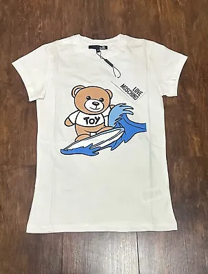 New Love Mochino White Women's Tead Bear Toy T-Shirt Select Size • $49.99