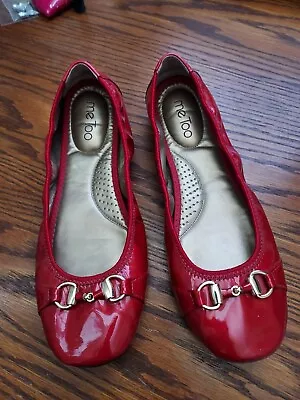 Me Too Shoes Women’s Sz 9.5 M Ballet Flats Red Patent Leather Slip On  • $22