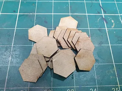 25 Mm Hex Bases (20 In Pack) D&D Roleplay Game Wargame Figures. 2mm MDF • £1.50