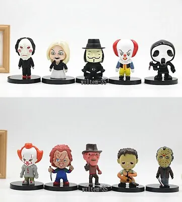 10Pcs 2.2'' Horror Movie Halloween Bride Of Chucky Action Figure Model Doll Toys • £11.45