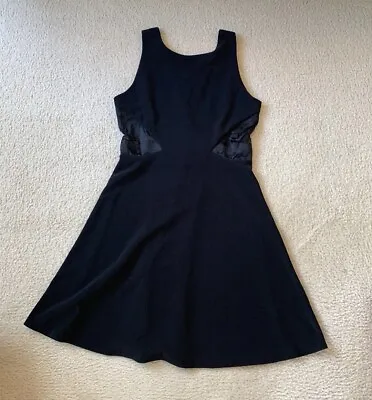 Vintage Unbranded Stretchy Black Dress With Mesh Side Slits Sz S NWOT • $12