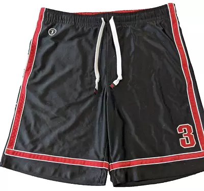 Converse Mens Dwayne Wade Basketball Shorts Black Red Miami Heat Large Shorts • $24.95